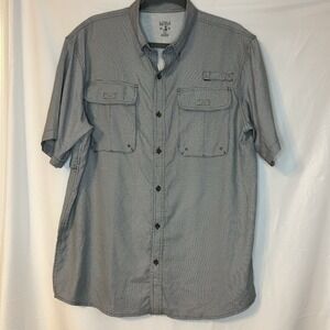 Red Head Brand Co. Shirt Mens Large Stretch Fishing‎ Hiking Outdoor Vented Gray